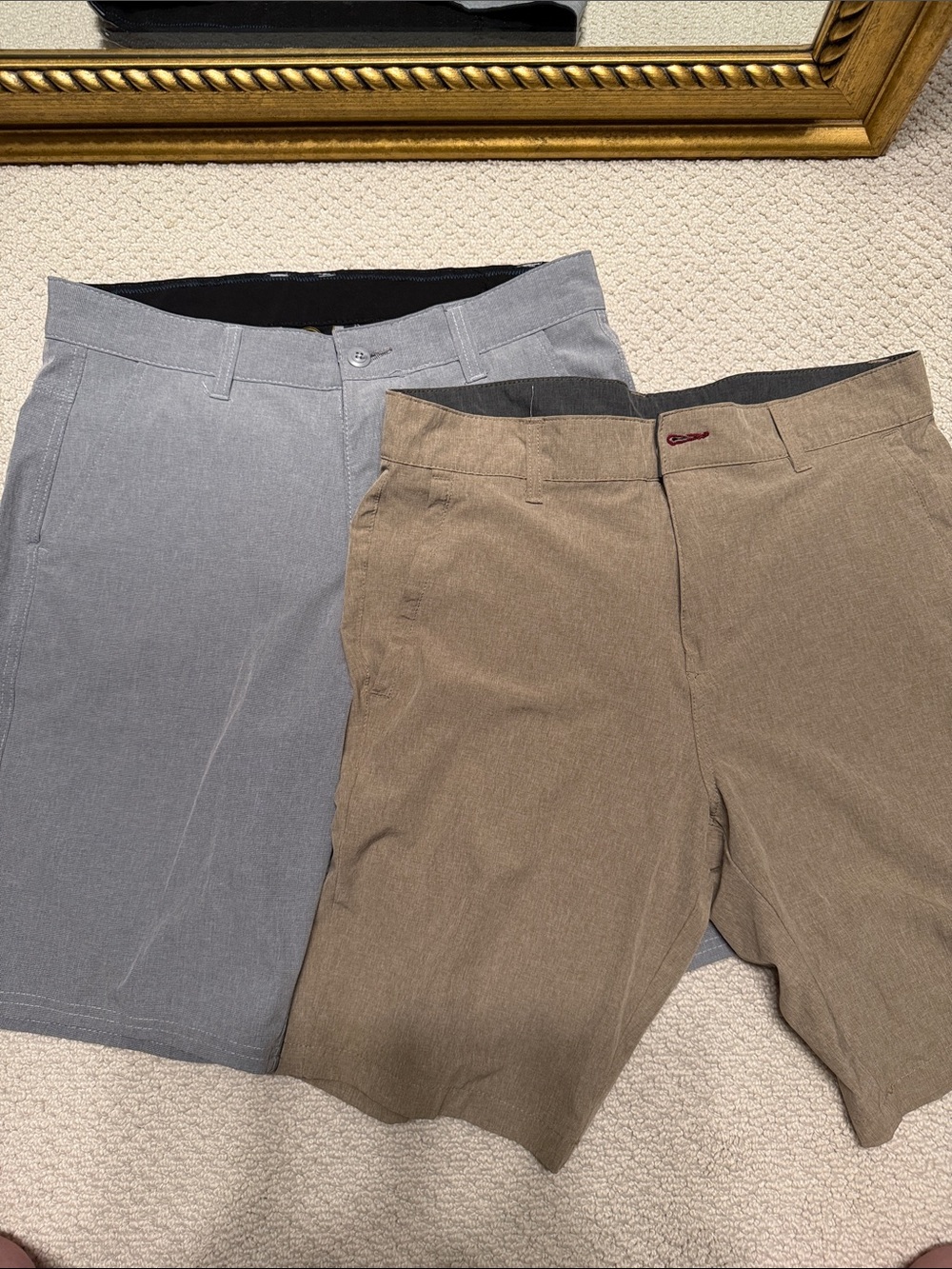 Men's Flat-Front Shorts — Gray and Brown Bundle